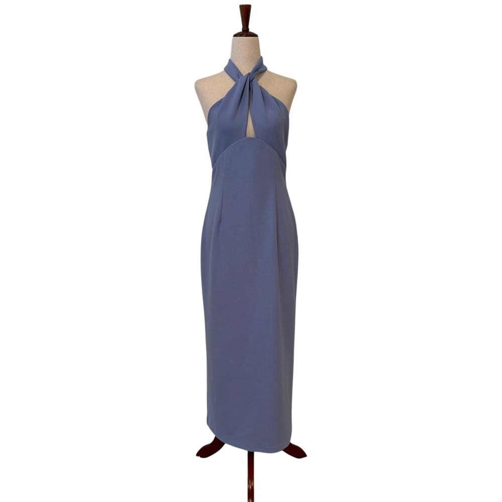 NWT Elliatt Victoria Halter Neck Midi Dress, Cornflower, Large *W/ FLAWS*